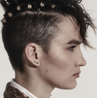 model in profile