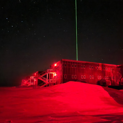 antartic base at night