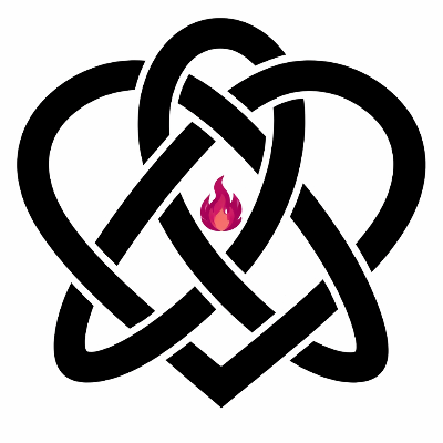 Celtic knot with pink flame