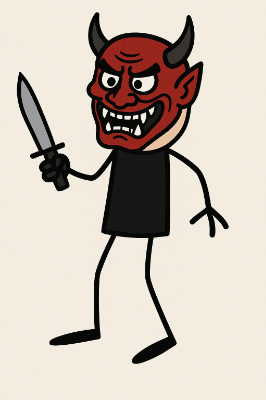 Oni Lee with knife