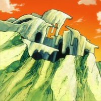 ruins at sunset