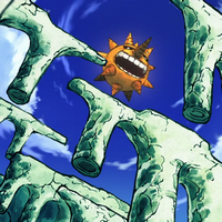 sun through ruins